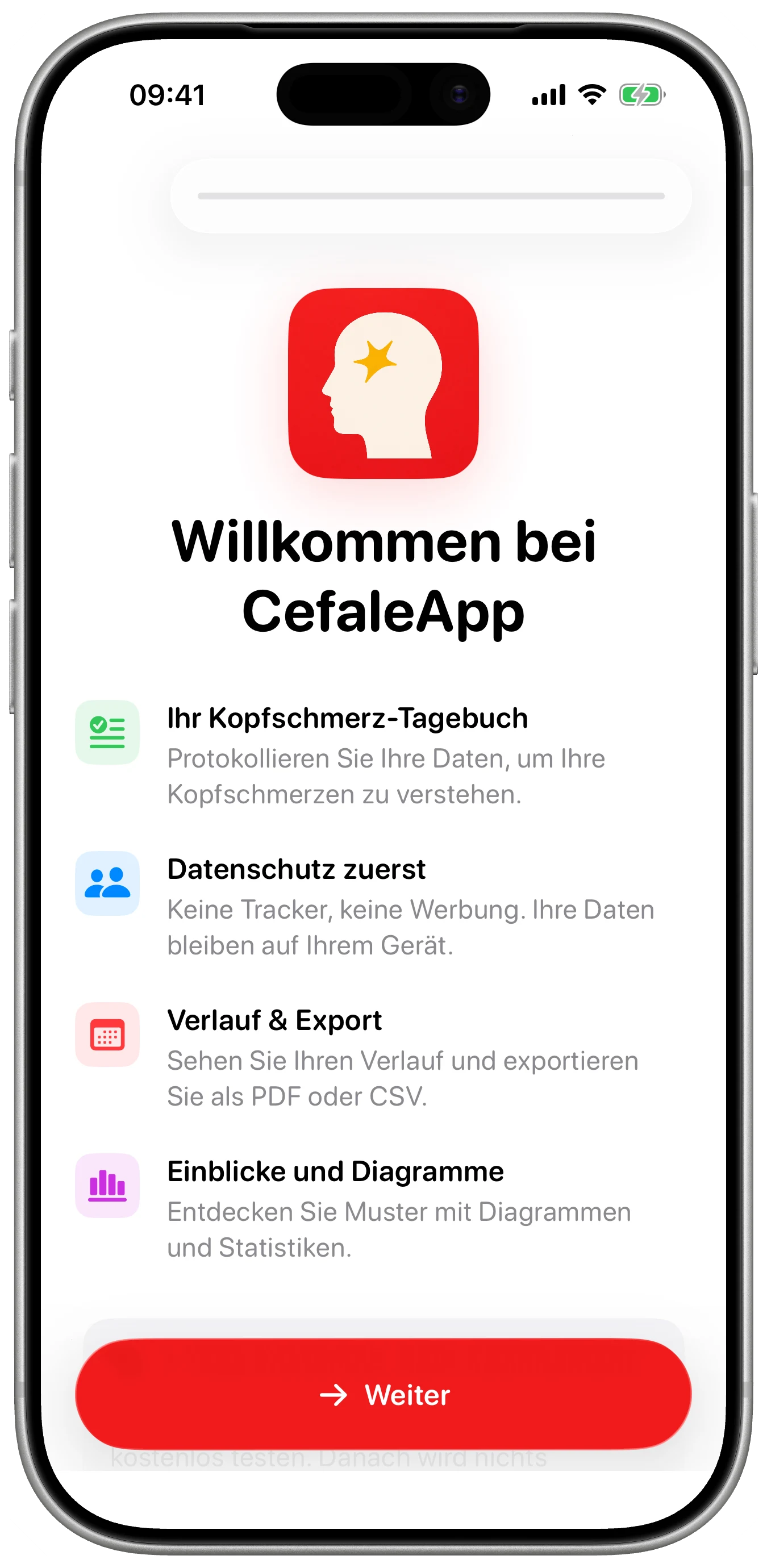 Ein ruhiger Empfang in Cefalea für iPhone