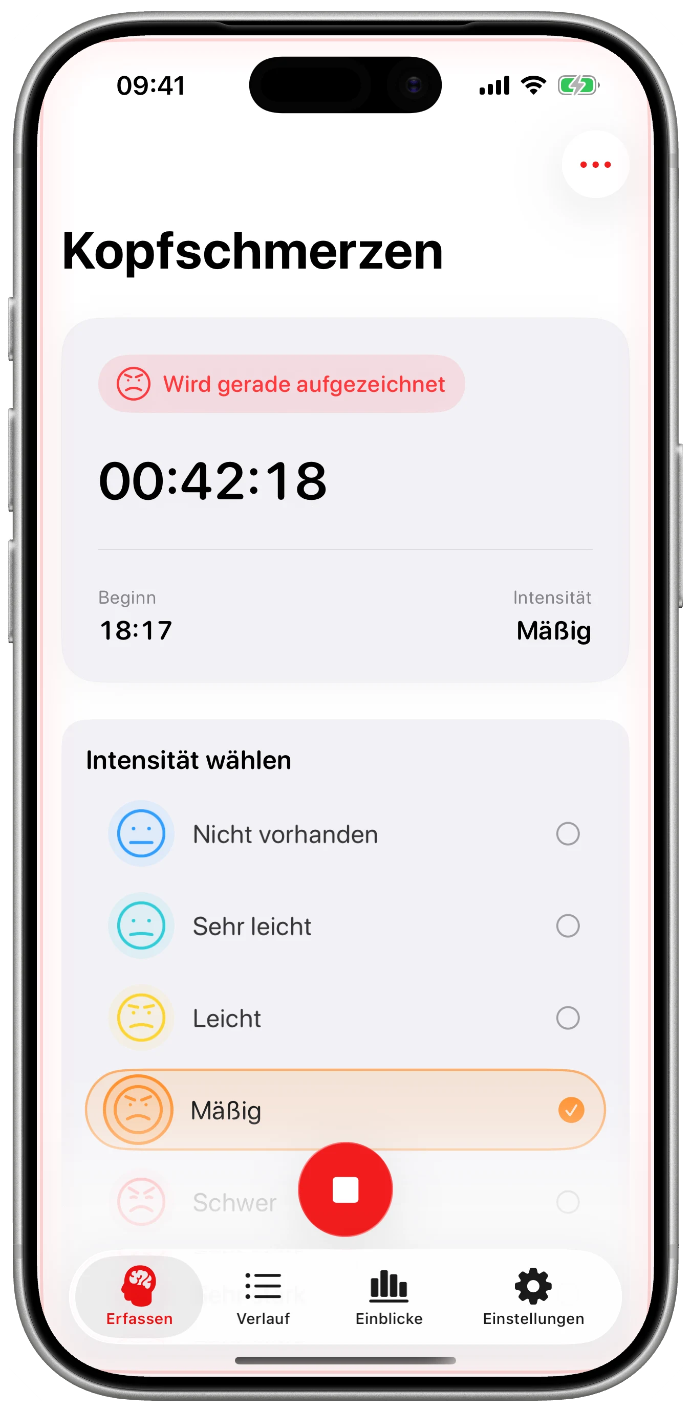 Eine laufende Episode in Cefalea für iPhone