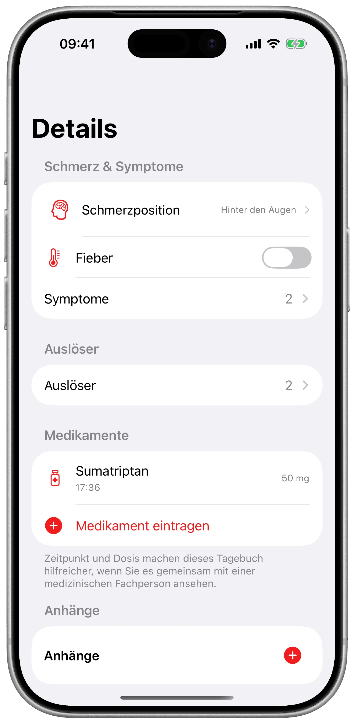 Kontext in deinem Tempo in Cefalea für iPhone