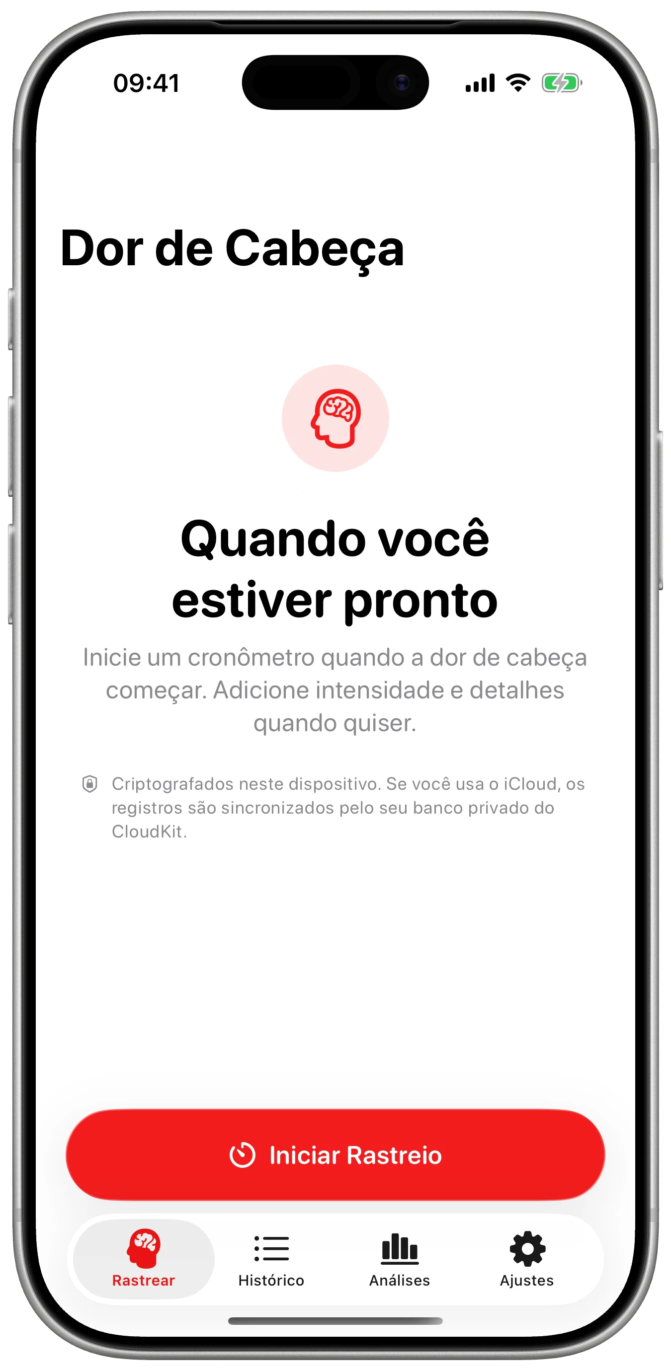 Pronto quando começar no Cefalea para iPhone
