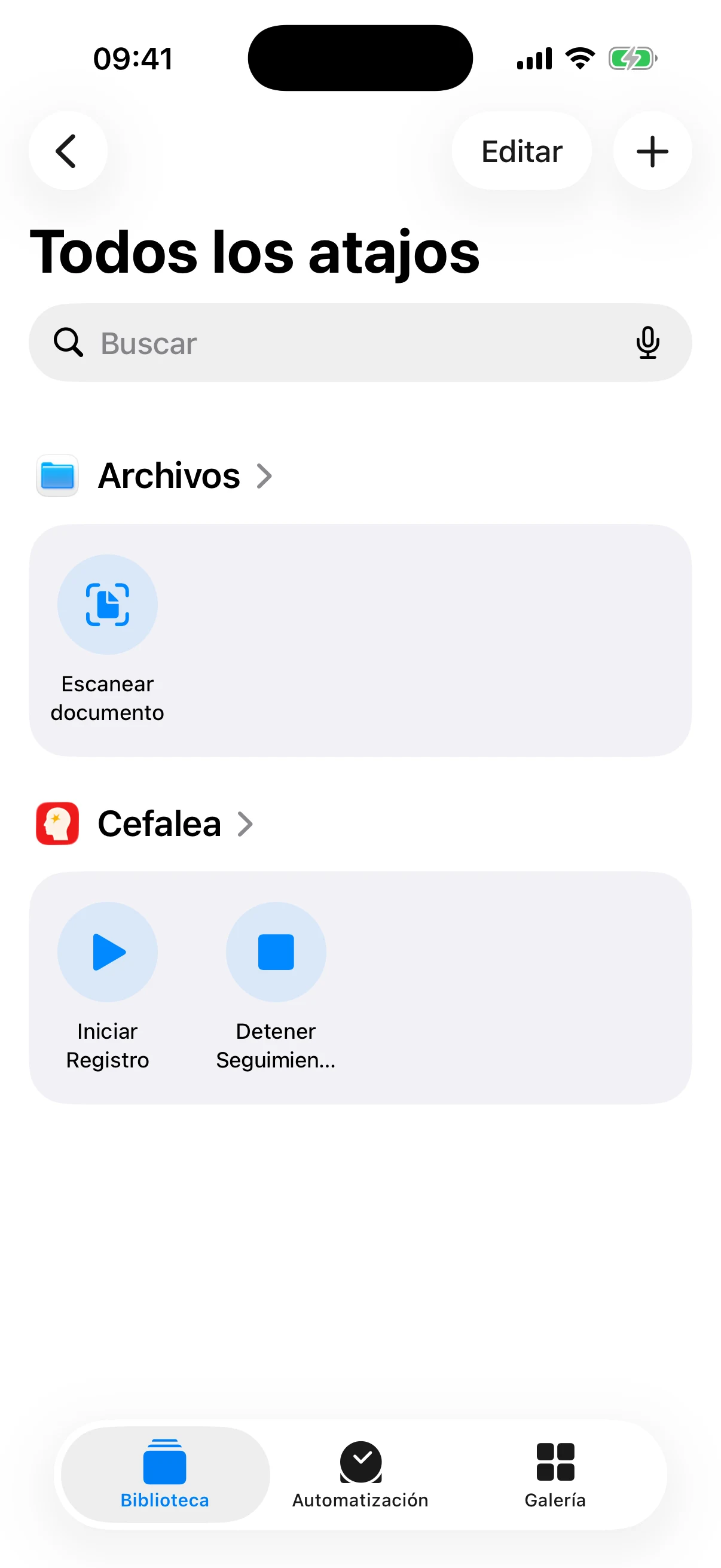 Atajos, Siri y Apple Intelligence en Cefalea para iPhone