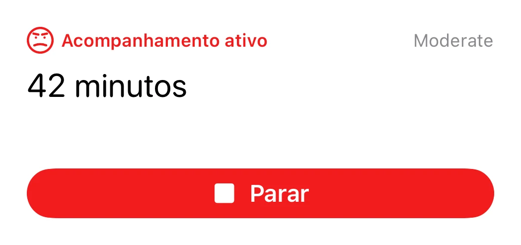 Um widget interativo na Tela de Início no Cefalea para iPhone